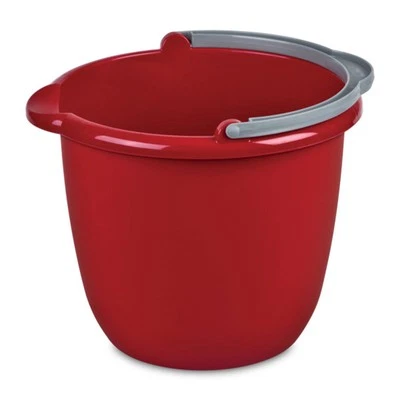 Sterilite Large 10 Qt Easy Pour Spout Pail with Comfy Grip Handle, Red (24 Pack) - Image 1 of 4