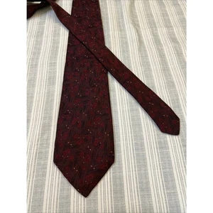 Vintage Volta Sets Neck Tie 100% Silk Hand Made In Italy 60X3.75 Maroon Red L#29 - Picture 1 of 16