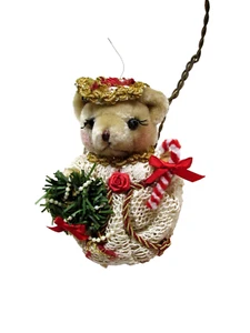 Vintage handgefertigter viktorianischer Weihnachtsbär Ornament 6 Zoll - Bild 1 von 4