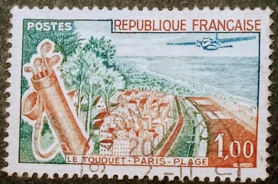 Republique Francaise F1,00 Postage stamp 1962 "Paris - Le Touquet - Plage" - Image 1 of 3