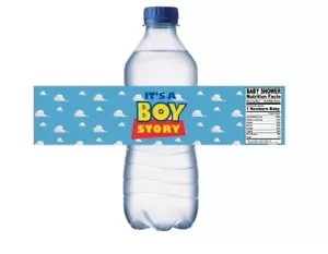 12 Baby shower It's a Boy Story personalized Water Bottle Labels - Picture 1 of 5