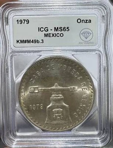 1979 MEXICO Silver ONZA ICG MS-65 IDC Verified - Picture 1 of 2
