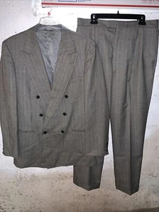 Carlo Pucci Couture Mens Suit Black White Blazer Jacket Size 44 Pants 38/32 - Picture 1 of 12