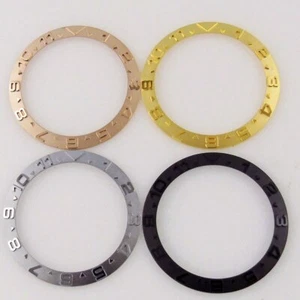 BLIGER 38mm*30.6mm Steel Rose Gold/Black Slope 12 Hours Watch Bezel Insert Ring - Picture 1 of 12