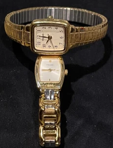 Vintage Pulsar Damen Armbanduhren goldfarben zwei Uhren mit Gold & Silber Band - Bild 1 von 11