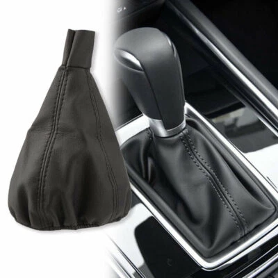 1Pc Car Gear Shift Stick Gaiter Boot Leather Dust-proof Cover Black Leather - Image 1 of 4