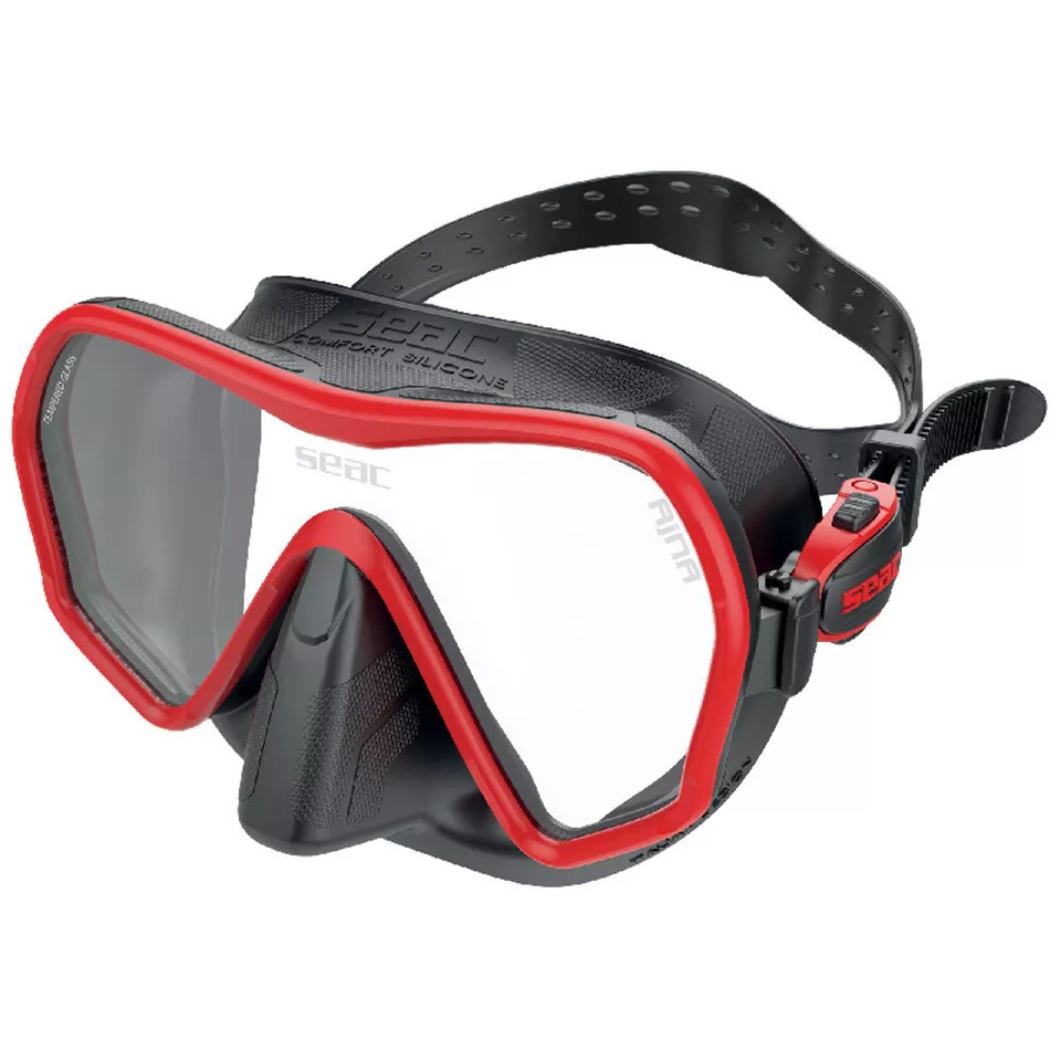 Open Box Seac Ajna Single Lens Diving Mask - Red - Image 1 of 1