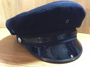 Cappello Moto Vintage Midway Cap Co. 71/4 Blu Uniforme Polizia Autisti Orlo Usato in Ottime Condizioni - Foto 1 di 9