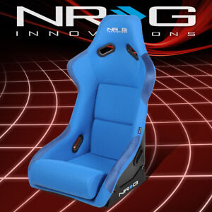NRG Universal Large Fiber Glass Racing Seat + Foam Lumbar Cushions FRP-300BL
