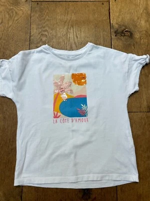 La Redoute White Girls T-shirt With Sequins Aged 8 Years - Image 1 of 4