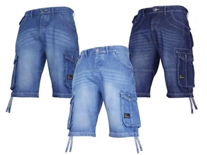 Pantaloncini da combattimento CROSSHATCH Denim Cargo lunghezza ginocchio Vacanze Estate Jeans Uomo Palestra