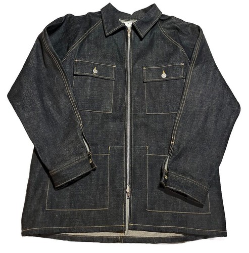 Giacca in denim grezzo Fear Of God Selvedge cerniera intera taglia XL nuova con etichette GM1