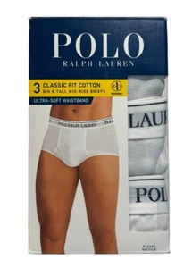 Polo Ralph Lauren 3X Men's Classic Fit All Cotton Mid-Rise Briefs 3 Pack - Picture 1 of 10