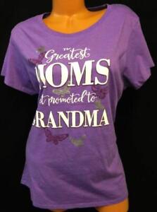 Purple white metallic the greatest moms get promoted to grandma top 3X, 22W/24W