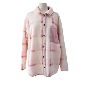 Como Vintage Womens Plaid Fleece Jacket Pink Size 1X NWT - Picture 1 of 6