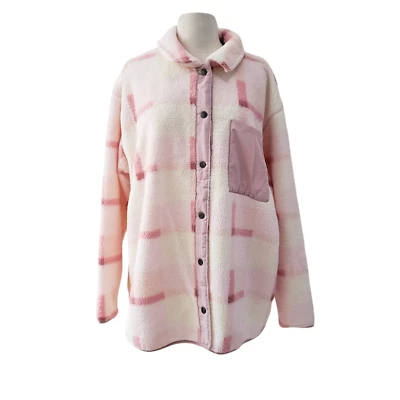 Chaqueta polar a cuadros vintage rosa talla 1X para mujer Como nueva con etiquetas Foto 1 de 4