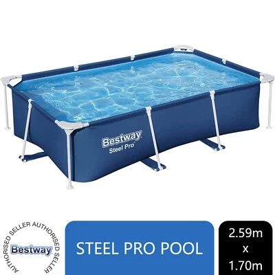 Bestway Rectangular Steel Pro Pool Durable 2282L Capacity 8.5ft x 5.5ft x 2ft - Image 1 of 4