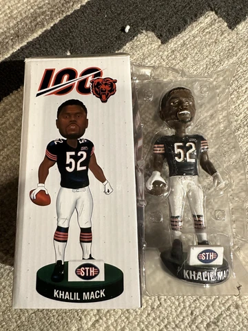 Khalil Mack Bobblehead Chicago Bears NFL 100 Bobblehead Limited Edition STH New Cover