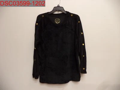 Suéter Pullover Michael Kors Para Mujer Negro Terciopelo Tachonado, Talla L, 193599318912 Foto 1 de 4