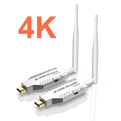 4K 50m Wireless HDMI Transmitter Receiver Extender Display for Camera PC To TV - Image 1 of 4