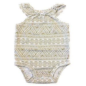 Carters One Piece Romper 3 Months Tribal Design with Ruffle Cotton Snap Bottom - Picture 1 of 7