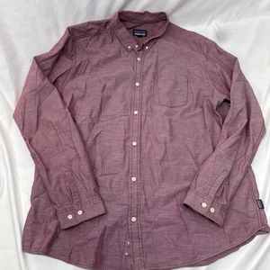 Patagonia Bluffside Shirt Men’s XXL Red Organic Cotton Long Sleeve - Picture 1 of 10