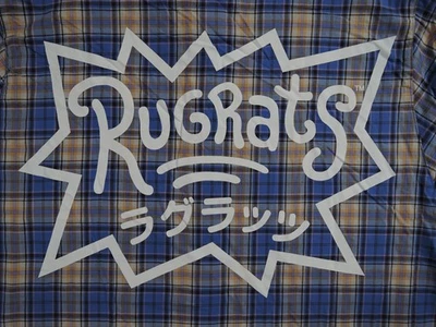 Camisa Nickelodeon Para Hombres 2XL XXL Azul Cakeworthy Rugrats A Cuadros Abotonada Foto 1 de 4