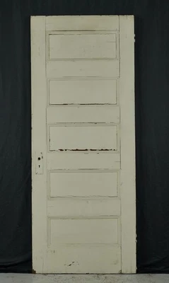 Vintage Five Horizontal Panels Wood Passage Door 79.25 x 31.75 in. - Image 1 of 4