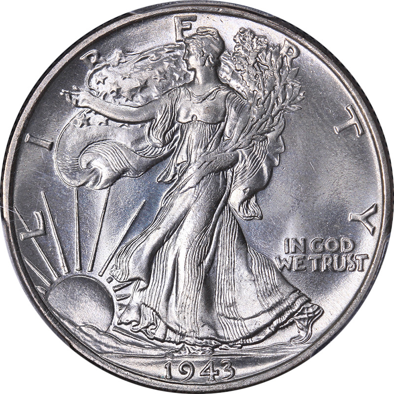 MS 65 Graded 1943 Year Liberty Walking Half Dollars (1916 MS 65 Graded 1943 Year Liberty Walking Half Dollars (1916
