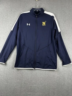Chaqueta Guardiamarinas Azul Marino Para Hombres Azul Medio NCAA Fútbol Cremallera Completa Pista Calentamiento Foto 1 de 4