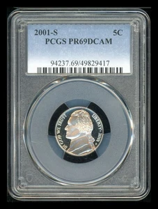 2001 S Jefferson Nickel PCGS PR69 DCAM - Bild 1 von 2