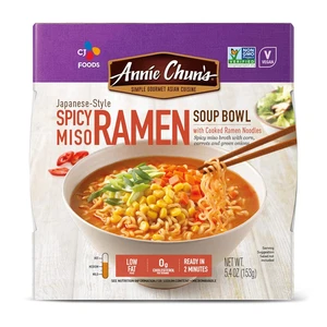 Tazón de sopa de ramen miso picante estilo japonés, sin OGM, 5,4 onzas (paquete de 6) - Imagen 1 de 12