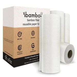 Bamboo Paper Towels Reusable | Absorbent, Heavy Duty & Washable | Paper Towel... - Bild 1 von 9