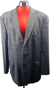 Balmain Paris Mens Single Breasted Suit Jacket Grey Check Size 44" / 112cm Reg - Picture 1 of 16