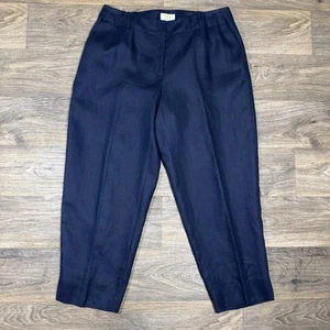 Pantalones de vestir TALBOTS mujer irlandeses de lino calce relajado azul marino forrados 16W - Imagen 1 de 11