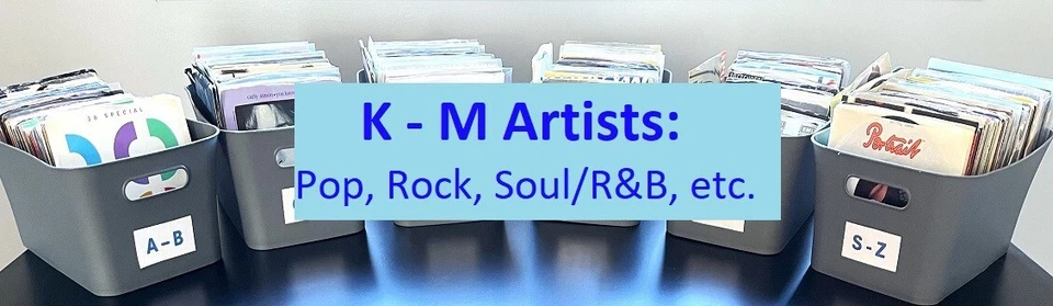 45 rpm's of the 80's & 90's - K to M Artists - YOU PICK - Pop-Rock-Soul-Country Foto 1 de 1