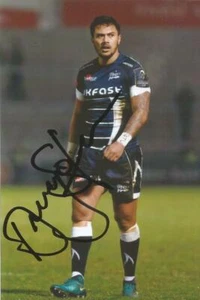 SALE SHARKS RUGBY UNION: DENNY SOLOMONA SIGNED 6x4 ACTION PHOTO+COA - Picture 1 of 1