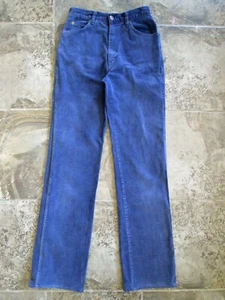 VTG Changing Scene Pants 24x31 7/8 Blue Corduroy Straight Leg High Waist Hippy - Picture 1 of 10