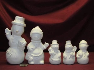 Ceramic Bisque Snowman Family Ready to Paint U Paint Christmas Winter - Picture 1 of 8