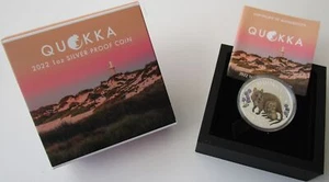 Australia 1 dólar 2022 Quokka 1 OZ plata prueba color - Imagen 1 de 3