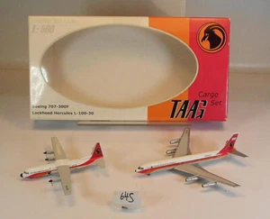 Herpa 1/500 Nº 513715 Boeing 707-300F y Lockheed Hercules L-100-30 EMBALAJE ORIGINAL #645 - Imagen 1 de 2