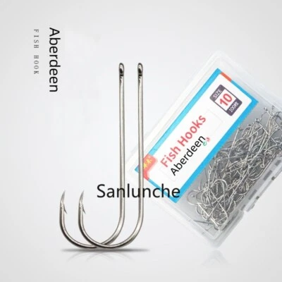 Gancho Aberdeen 100 piezas caña larga alambre ligero gancho de pesca gancho de cebo vivo agua dulce Foto 1 de 4