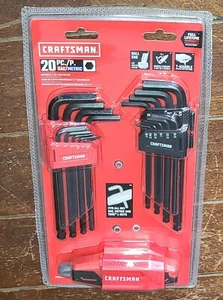 Craftsman 20pc SAE/Metric Universal L-T0-T Hex Key Set #CMHT26028 - Picture 1 of 2
