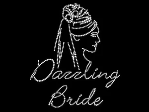 Diamonte Hotfix transferencia de boda estrás hierro sobre motivo "Novia deslumbrante" - S1B - Imagen 1 de 1