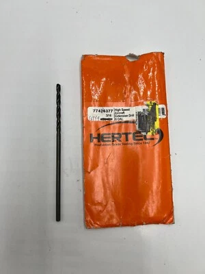 (Pack of 9) Hertel 3/16" Dia. 6" HSS, Aircraft Extension Drill Bit (M) 77426377 - Image 1 of 4