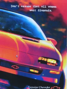 1997 Camaro Z 28 Convertible Vintage Women Diamonds Original Print Ad 2 Page - Picture 1 of 12