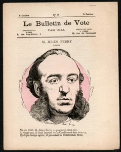 Zeitschrift Le Bulletin de Vote. Nr.16. 1877. André Gill. Jules Ferry - Bild 1 von 1
