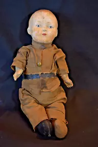 Antique Doll - WWI or WWII- Straw stuffed - Picture 1 of 4