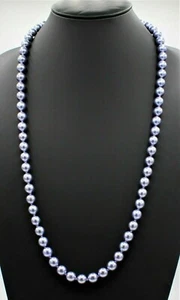 4074~Marked JOAN RIVERS Goldtone Silver Glass Faux Pearl Bead Necklace** - Picture 1 of 2