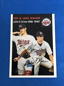 2003 Topps Heritage Joe & Joe Mauer Rookie Card Black Short Print Sp 139 Twins - Picture 1 of 4
